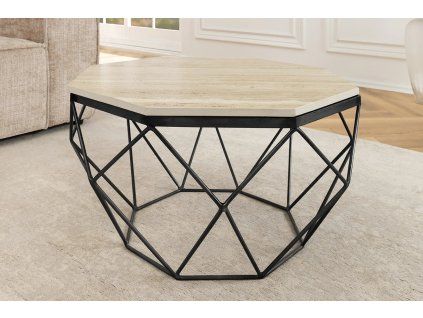 Konferenční stolek Diamond 70 cm béžový mramor