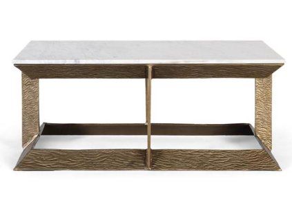 Designový stolek z hliníku a mramoru