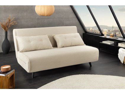 Designová rozkládací pohovka Smart 140 cm krémová
