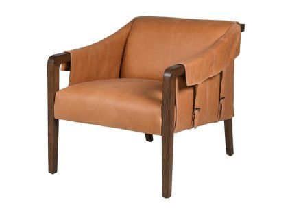 Stylové křeslo kožené popruhy design