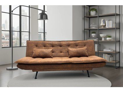 Designová rozkládací pohovka Limpiara 190 cm hnědá