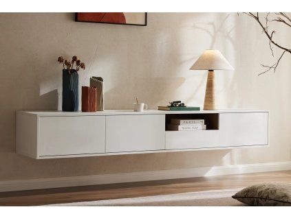 Designový závěsný TV stolek Syrakus 200 cm Natural Black