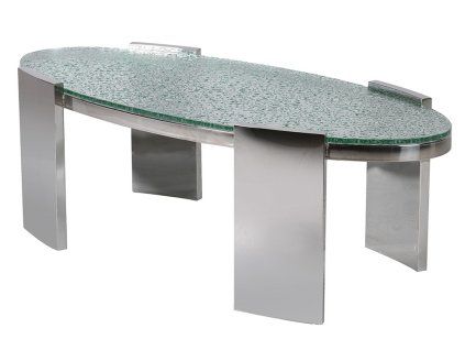 Designový stolek se skleněnou deskou