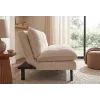 Rozkládací sofa s černými dřevěnými nožkami