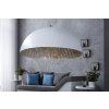 Moderní závěsná lampa Glow 70cm bílo stříbrná