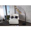 Moderní stojací lampa Five Lights 205cm černo/zlatá