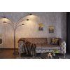 Moderní stojací lampa Five Lights 205cm černo/zlatá
