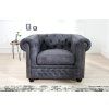 Luxusní nízké křeslo Chesterfield antická šedá