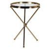 Art Deco odkládací stolek Fesnie 55cm sklěněná deska zlatý