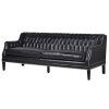 Luxusní chesterfield sedačka Elizabeth černá kůže 215cm