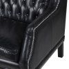 Luxusní černá kožená sedačka Elizabeth 215cm chesterfield styl