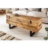 Dřevěná lavice/stolek s úložným prostorem Loft Mango 115cm industriální styl