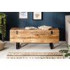 Dřevěná lavice/stolek s úložným prostorem Loft Mango 115cm industriální styl