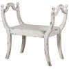 Stylová vintage bílá lavička HERITAGE 79cm