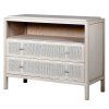 Stylová Provence komoda White Wash Rattan 120cm
