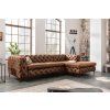 Luxusní rohová chesterfield sedačka Modern Barock 275cm hnědá