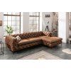 Luxusní rohová chesterfield sedačka Modern Barock 275cm hnědá