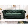 Stylová sametová sedačka Chesterfield zelená