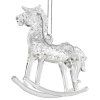 Skleněná vánoční dekorace Glitter Horse 9cm