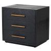 Stylový noční stolek Black&Brass 61cm černý z masivu