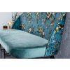 Dizajnová čalúnená lavica Flower 130cm tyrkys zamat