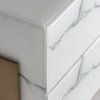Luxusní noční stolek Brujo 55cm bílý mramor/zlatá Art Deco styl