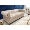 Luxusní třímístná sedačka Chesterfield 200cm champagne