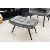 Designová retro podnožka Scandinavia šedá samet