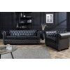 Designová Chesterfield sedačka z černé ekokůže