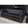 Elegantní černá pohovka Chesterfield 205 cm