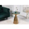 Luxusní příruční stolek Green Marble 30 cm zelený mramor kovová konstrukce