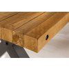 Masivní jídelní stůl Thor Brown Pine II 240cm industriální