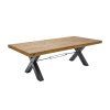Masivní jídelní stůl Thor Brown Pine II 240cm industriální