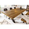 Masivní jídelní stůl Thor Brown Pine II 240cm industriální