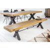 Masivní jídelní lavice Thor Pine 200cm vintage braun industriální