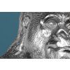 Stylová kovová socha Gorilla Kong 43cm stříbrná