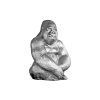 Stylová kovová socha Gorilla Kong 43cm stříbrná
