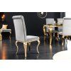 Luxusní jídelní židle Modern Barock Gold šedá samet