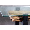 Stylový konzolový stolek Barracuda 150cm teak skleněná deska