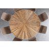 Stylový kulatý jídelní stůl Barracuda 140cm teak se skleněnou deskou
