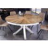 Stylový kulatý jídelní stůl Barracuda 140cm teak se skleněnou deskou