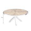 Stylový kulatý jídelní stůl Barracuda 120cm teak se skleněnou deskou