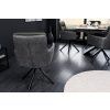 Designová otočná židle Big Gina šedá kožená