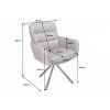Designová otočná židle Big Gina šedá kožená