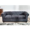 Luxusní třímístná sedačka Chesterfield Antik Look šedá