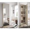 Moderní úzký botník Cloe Mirror vysoký 208cm se zrcadlem - pravá strana