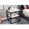 Odkládací stolek Aura Black 45 cm bílý mramor