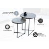 Designový set 2 stolků Crocodile 40cm stříbrný