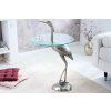 Designový příruční stolek Reiher 90cm stříbrný