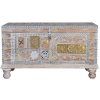 Vintage Vintage truhla Basha 146cm bílá/bronz
